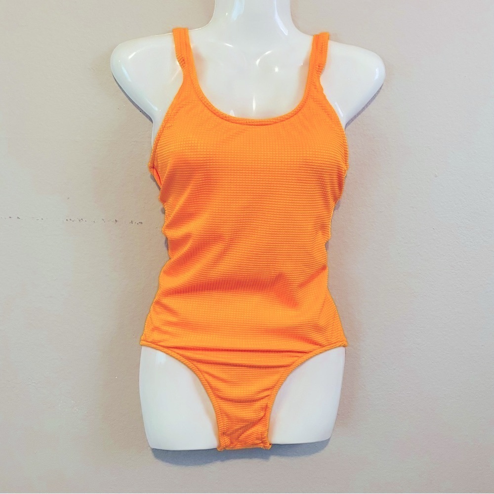 PROSPIRIT Women's Vintage Vibe Orange One-Piece Swimsuit NWOT Sz-7,8